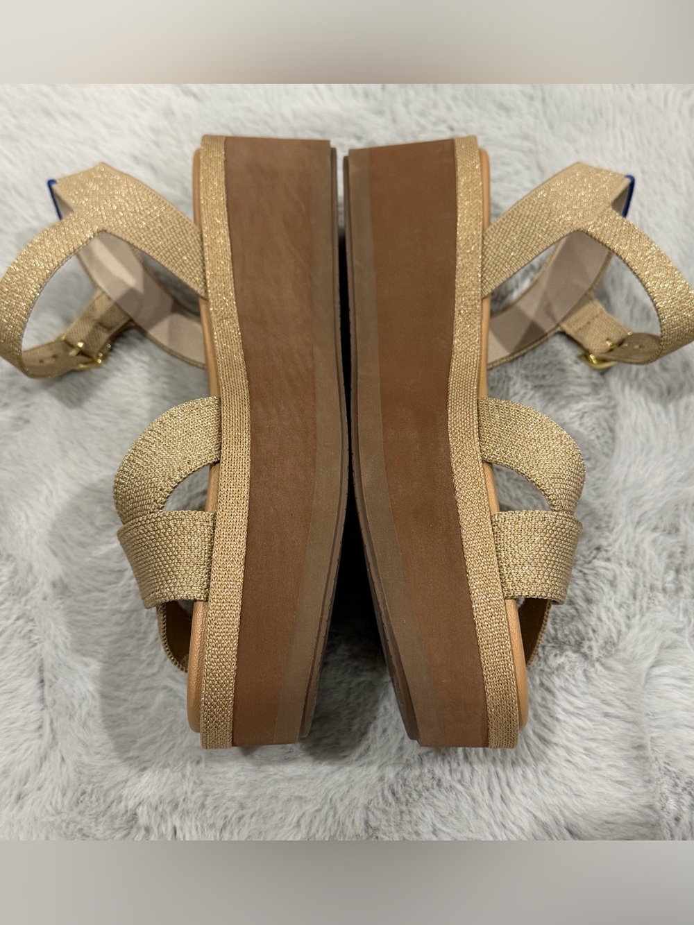 NEW Rothy’s The Criss Cross Lightweight Wedge Platform Sandal in Aurora - Picture 3 of 6
